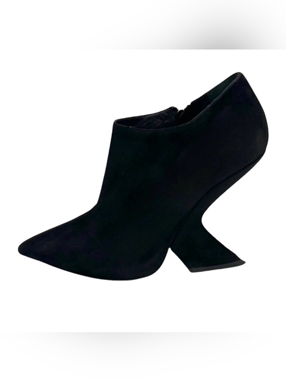 Christian Dior Black Suede Sculptural Heel Ankle Boots – Size 37 - Picture 5 of 9